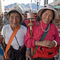 Pilgrims circumambulating the Barkhor, Lhasa, Tibet.