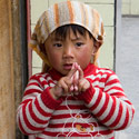 Tibetan child, Nyalam, Tibet.