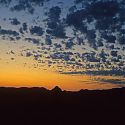 Sunrise, Bush camp on route from Etosha to Cape Cross, Namibia.
