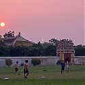 Football at Sunset, The Citadel, Hue, Vietnam.