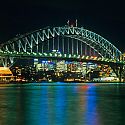 Night Lights, Harbour Bridge, Sydney, NSW, Australia.