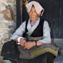 Tibetan woman, Shegar, Tibet.