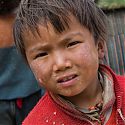 Tibetan child, Milaraba Buddhist Cave, Tibet.