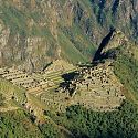 Inca Ruins, Machu Picchu, View from Sun Gate, Peru.
