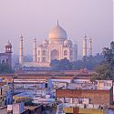 Taj Mahal, view from the rooftops, Agra, India.