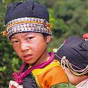 Girl & child from the Aka (Eko) Tribe, Nam Mat, Northern Laos.