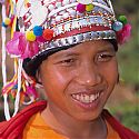 Young woman from the Aka (Eko) Tribe, Nam Mat, Northern Laos.